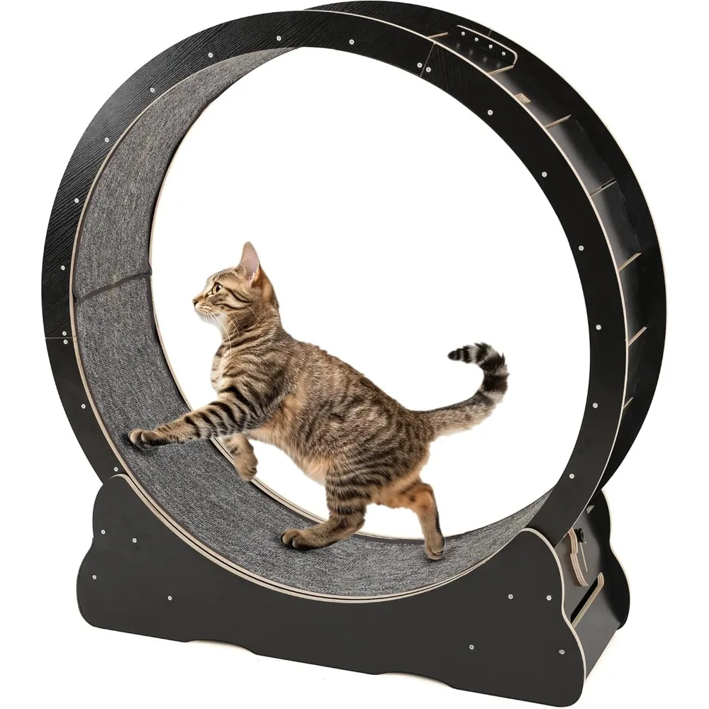 

Large Quiet Cat Treadmill with Detachable Carpeted Runway, 43.3” Cats Exercise Running Wheel for Pet’s Health, Cat Toys