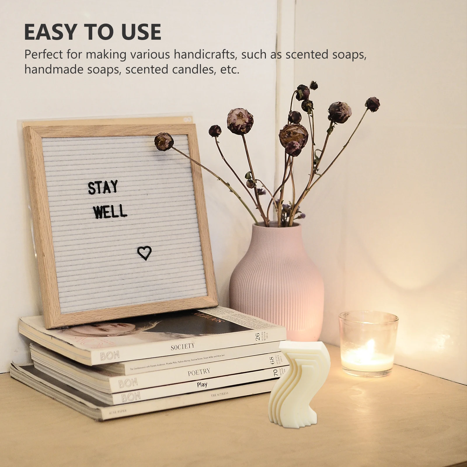 

Silicone Mold Making H made Soap Votive Scented Wax Molds Easy Clean Smooth Crafts Creative Ability Geometric Seal