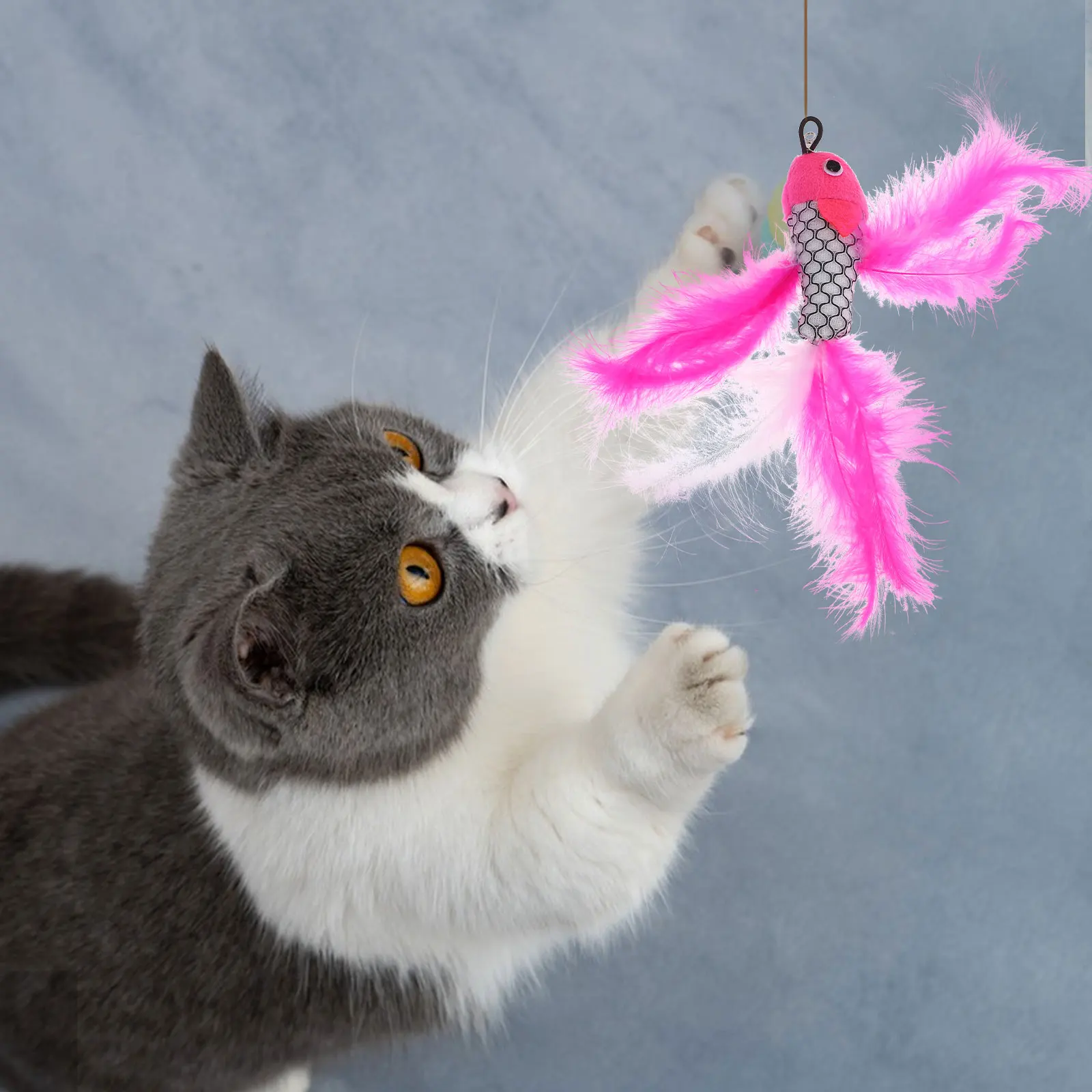 

3pcs Teaser Replacement Heads Fish Kitten Interactive Plaything Teasing Stick Accessory For Feline Fun Hunting Play Fish