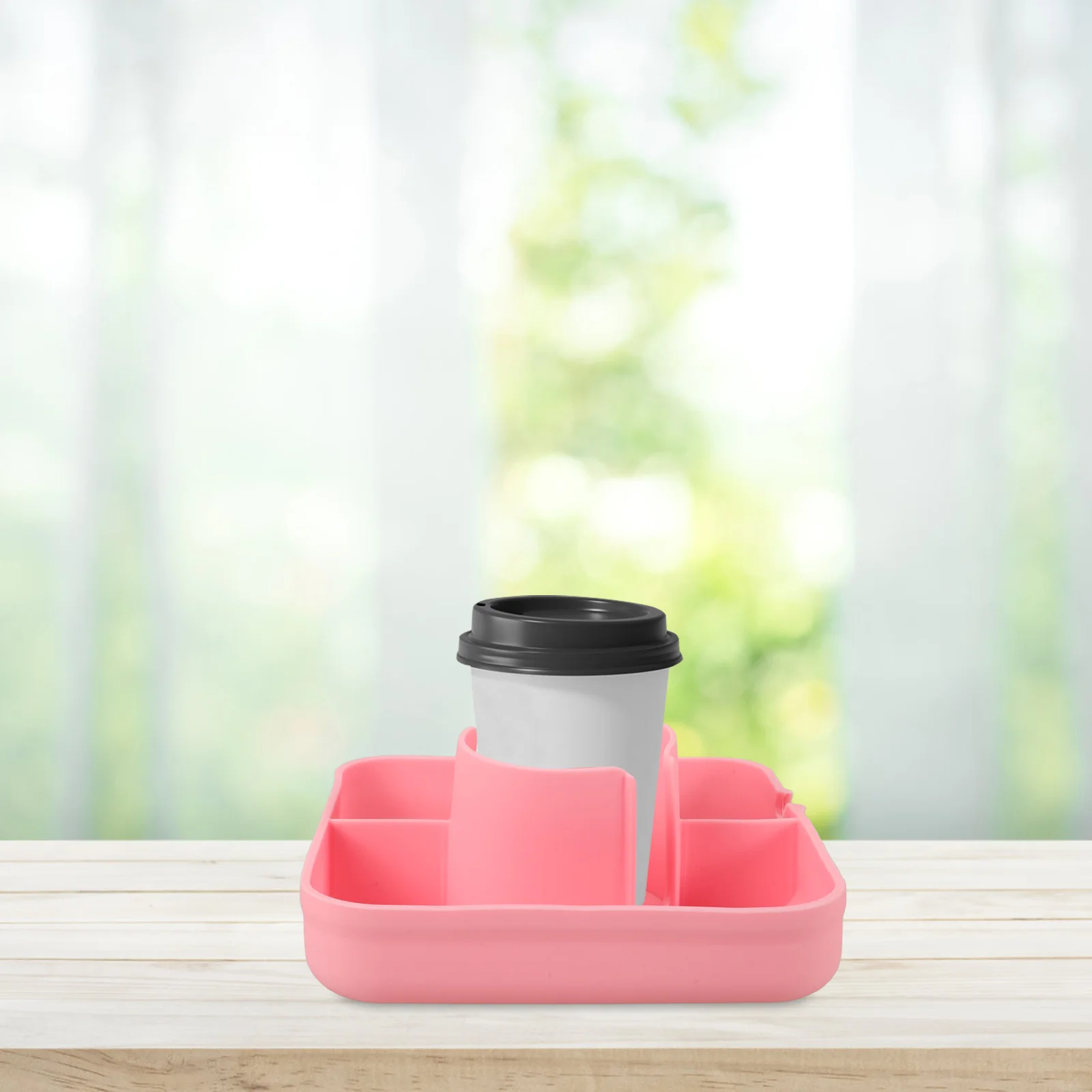 

Desktop Cup Holder Silicone Storage Rack Tumbler Cup Tray Organizer Convenient for Remote Controller Water Bottles