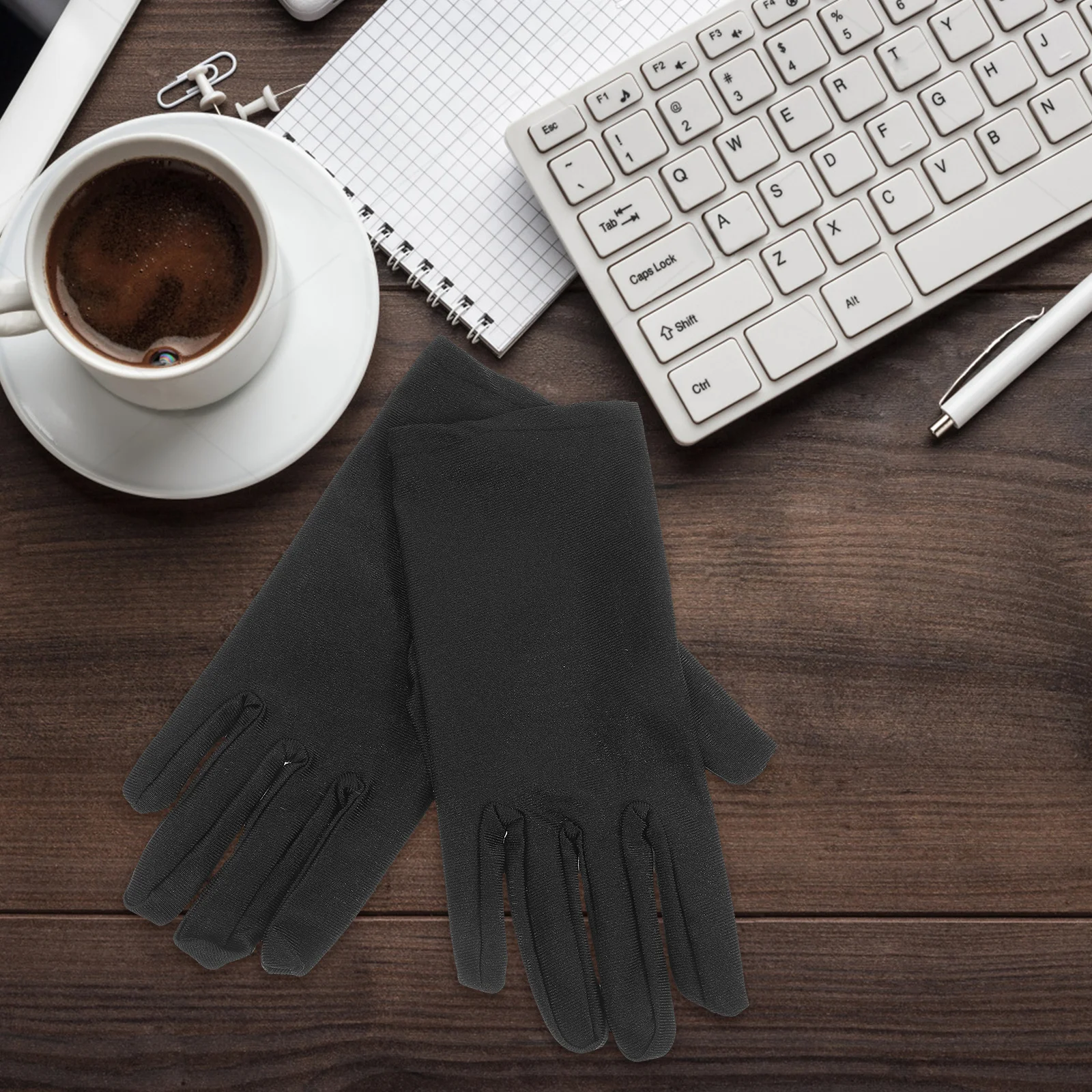 

3pcs Elastic Spandex Gloves Jewelry Inspection Etiquette Gloves Stretchy Fit For Jewelry Handling Dust-Free Plant Work (White