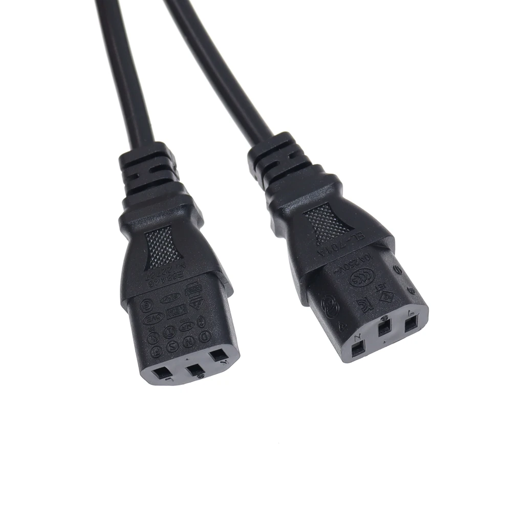 UPS Server Splitter C14 to 2 x C13 Power Adapter Cable Single C14 to Dual 5-15R C13 Short Power Y Type Adapter Cord 10A 250V