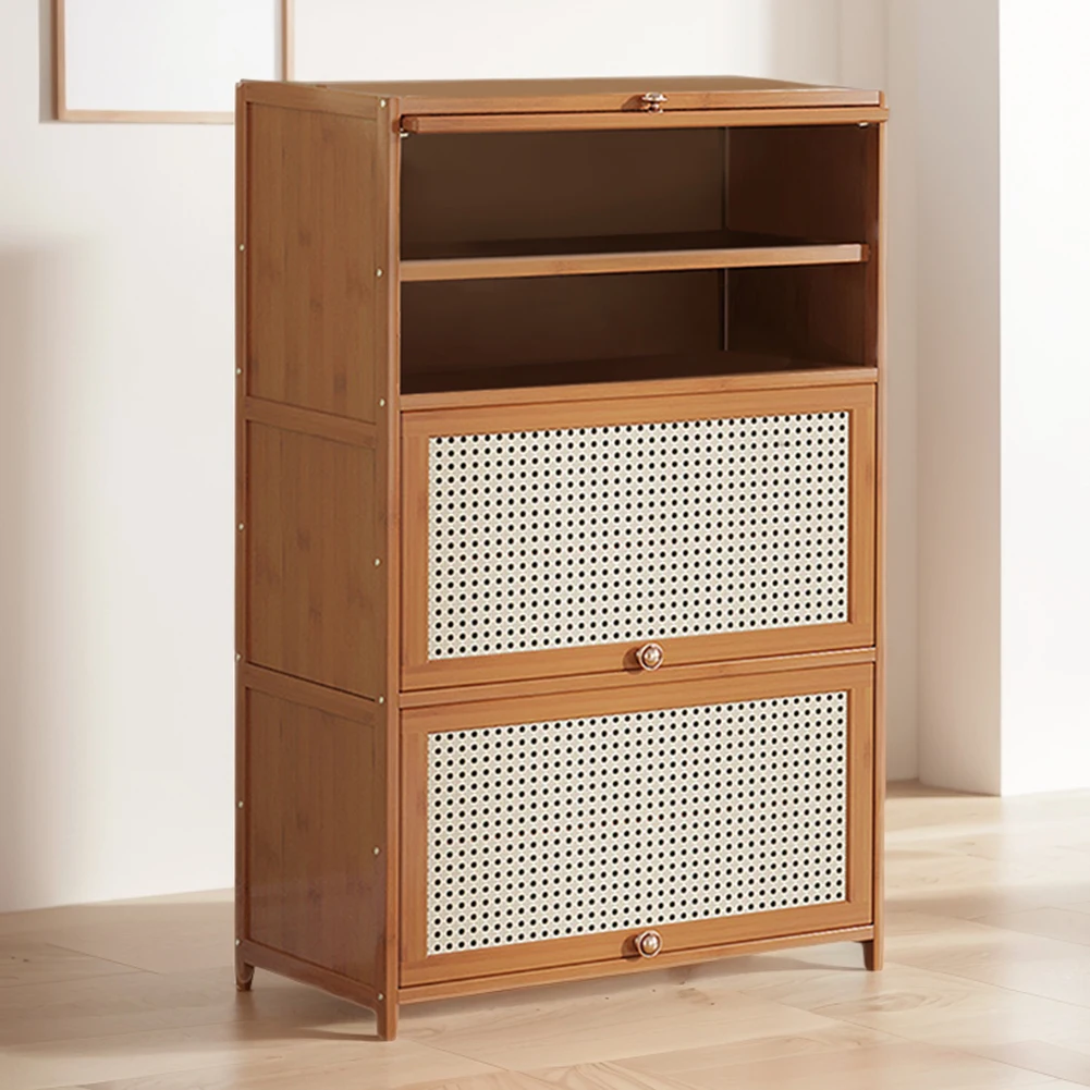 

Shoe Storage Cabinet 7-Tier Freestanding Shoe Organizer Rack Bamboo Free Standing Shoe Storage Shelf for Closet Hallway Entryway