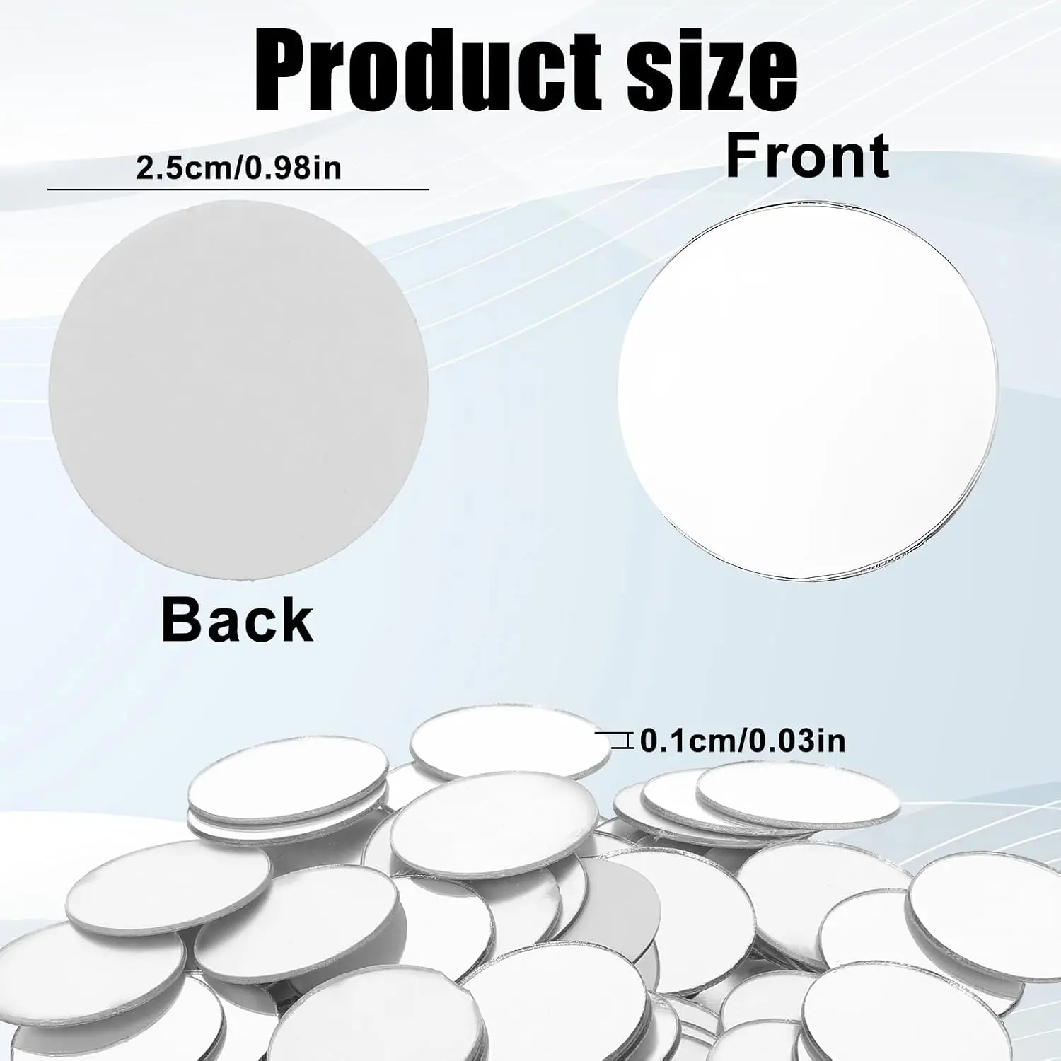 Pcs Mini Acrylic Round Mirror 1 2 4 Inch Small Mirrors for Crafts Self Adhesive Mirror Stickers