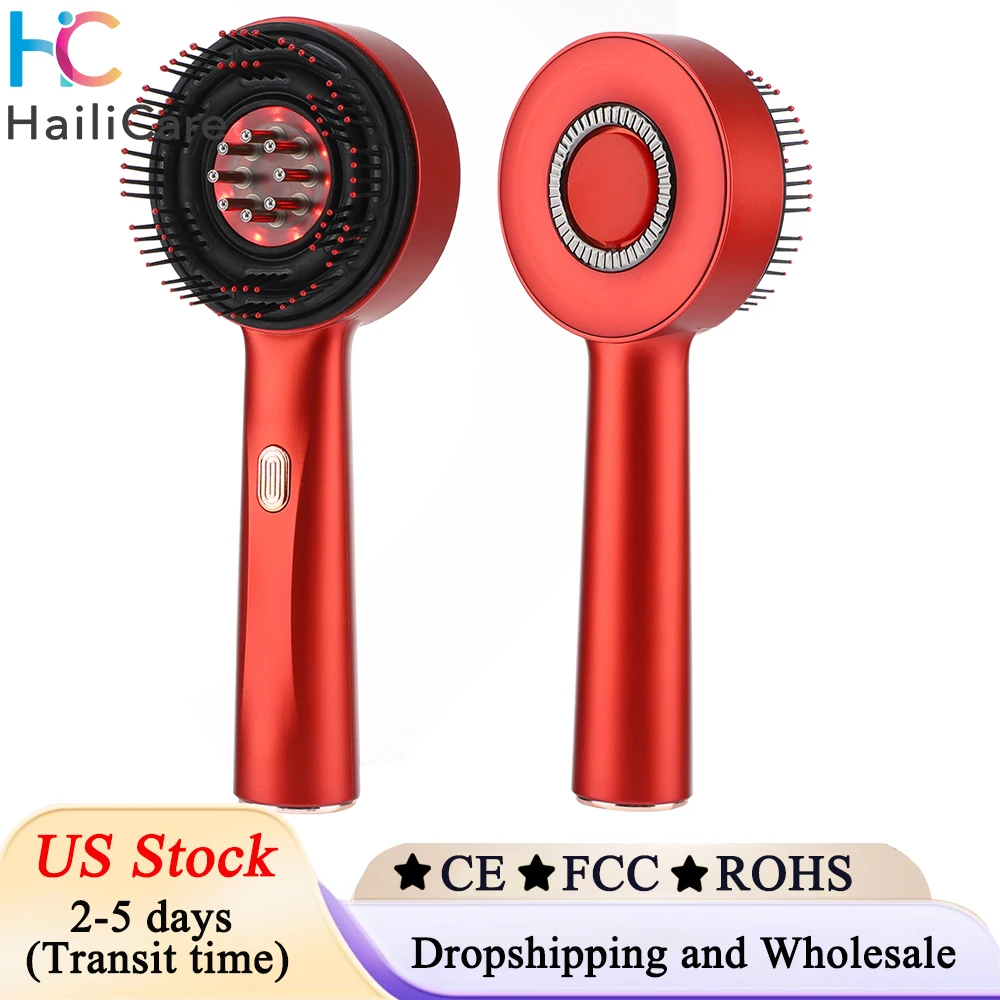 

Send From US Warehous 3 Modes Electric Massage Comb Portable Red Light Laser Comb for Hair Follicle Hair Follicle Oil Applicator