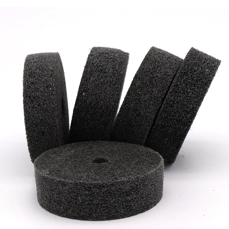 1 Pc 75x20x10mm Nylon Non-Woven Polishing Wheel for Metal Wood Surface Finishing Deburring Rust Removal Grinding Tool