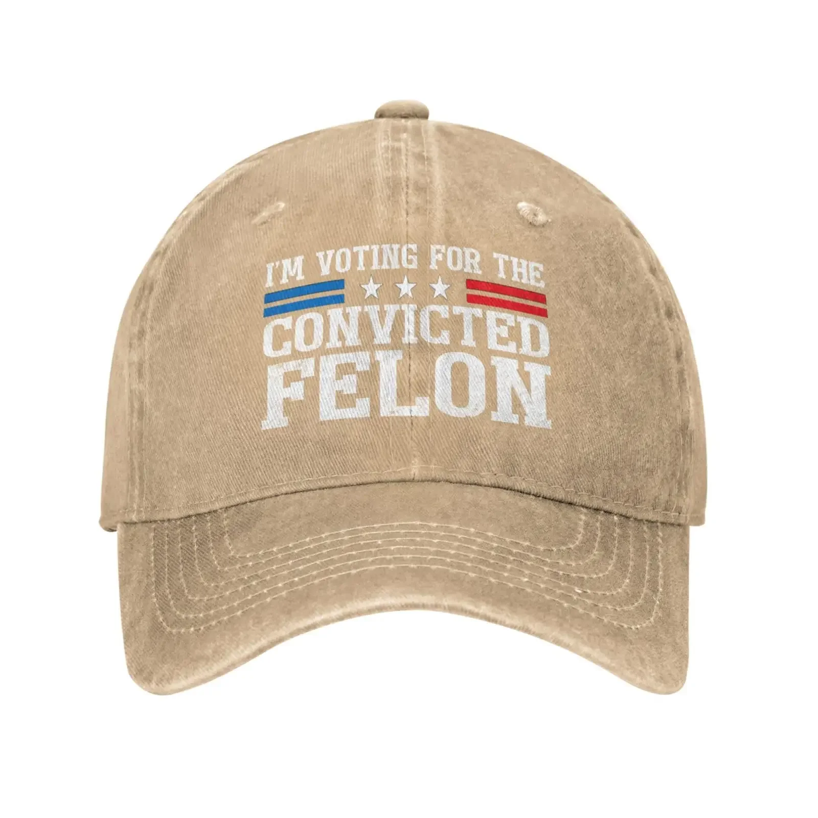 I'm Voting for The Convicted Felon Funny Hat Vintage Baseball Cap Adjustable Trucker Hats