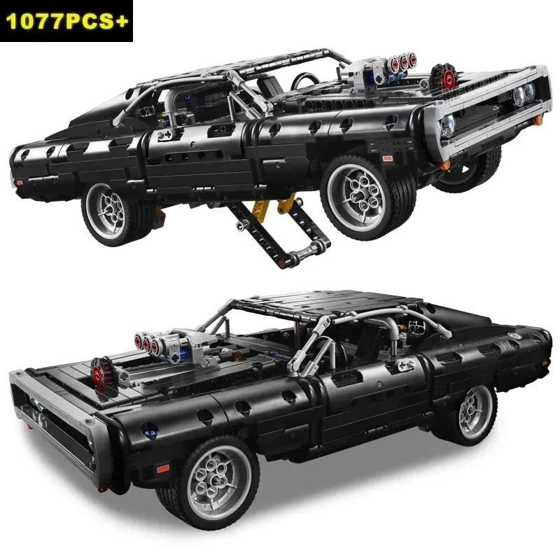 NEW 1077Pcs Technical Dodge Charger Racing Car Building Blocks Model 42111 Assemble Bricks Fast and Furious Toys For Boys Gifts