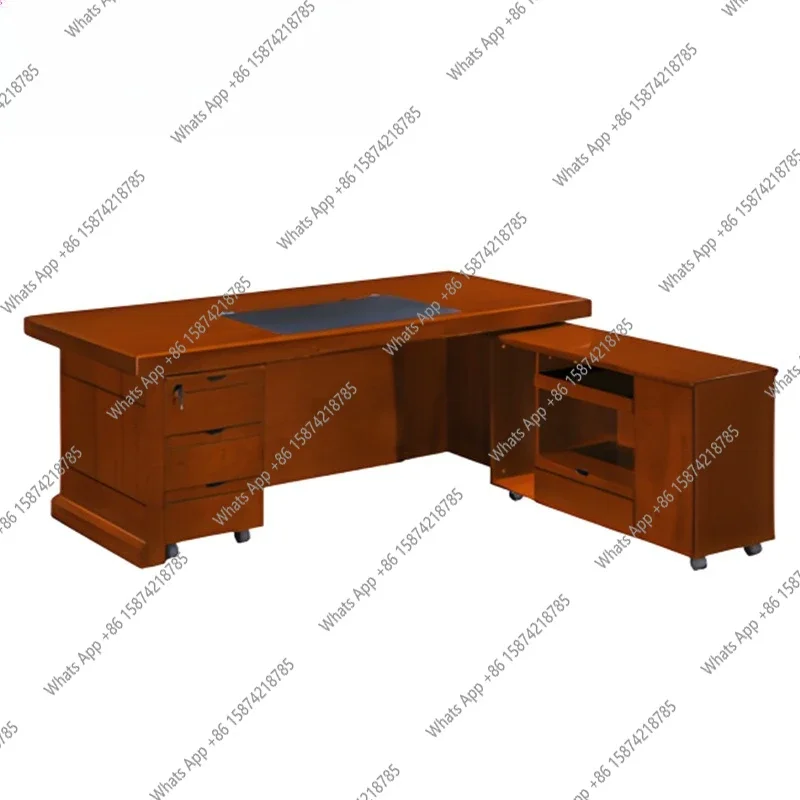 新中式風社長室デスクライト高級大型ダーク無垢材、コンピュータダーク禅デスク家具