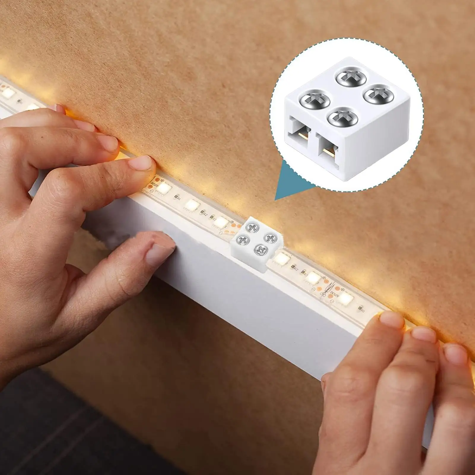 8mm solderless LED strip connector, reliable and easy to install, providing a secure connection for LED lights
