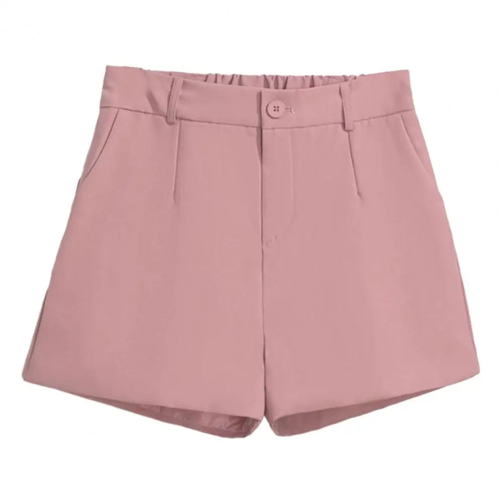 Спортивные женские брюки. Стильные женские широкие шорты с высокой талией и карманами. Летний костюм. Шорты для ношения. Эластичная молния на пуговицах.