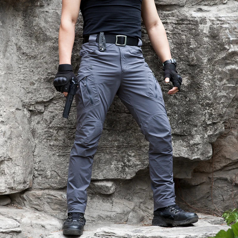 quick-dry-slim-fit-outdoor-workwear-pants-men's-lightweight-breathable-elastic-tactical-long-trousers-summer-season