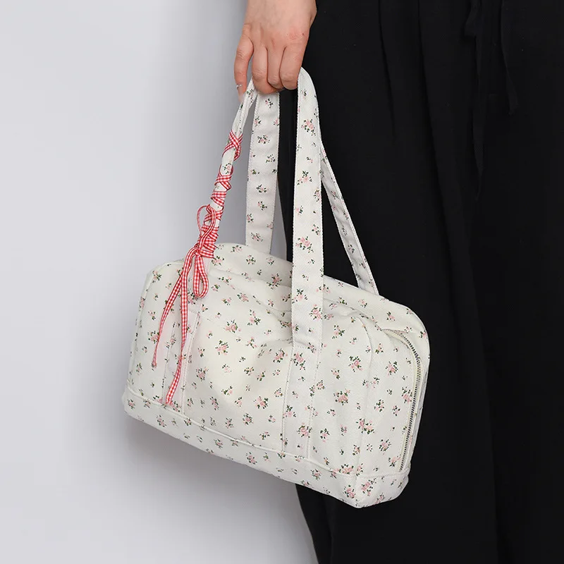 Large-capacity Tote Handbag Dot Flowers Shoulder Armpit Bag Summer New Simple Commuter Casual Simple Handheld Bag 2023 New