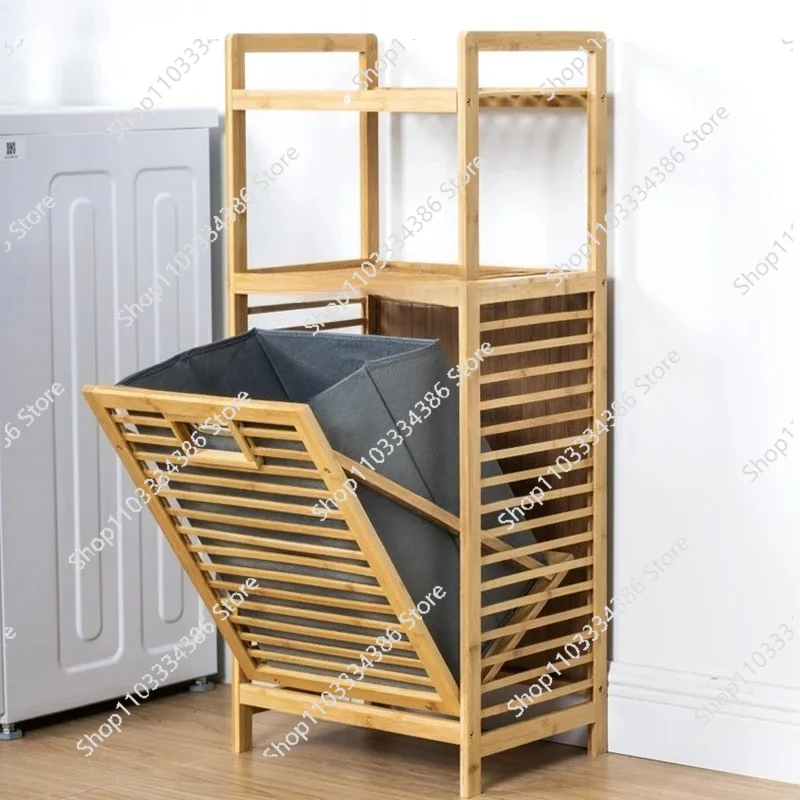 

Многофункциональная корзина для хранения грязной одежды в ванной, деревянные корзины для белья со съемной сумкой, органайзер для белья