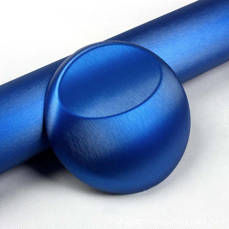 Blaue Vinylfolienrolle aus gebürstetem Metall mit selbstklebender Aufkleber für die Luftentlastung, Auto-Autoverpackungsfolie