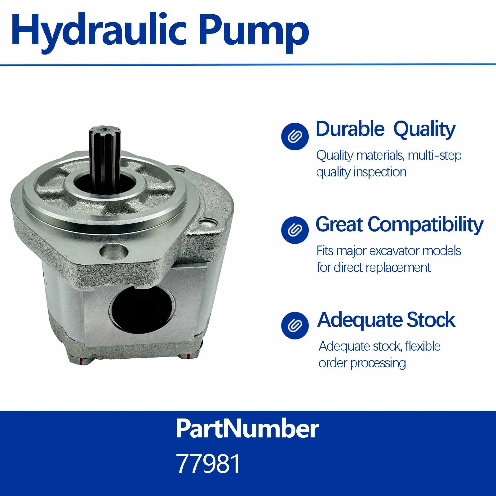 Hydraulic Gear Pump 77981 77981GT For Genie Z-30/20N Z-34/22 DC Z-45/22 DC