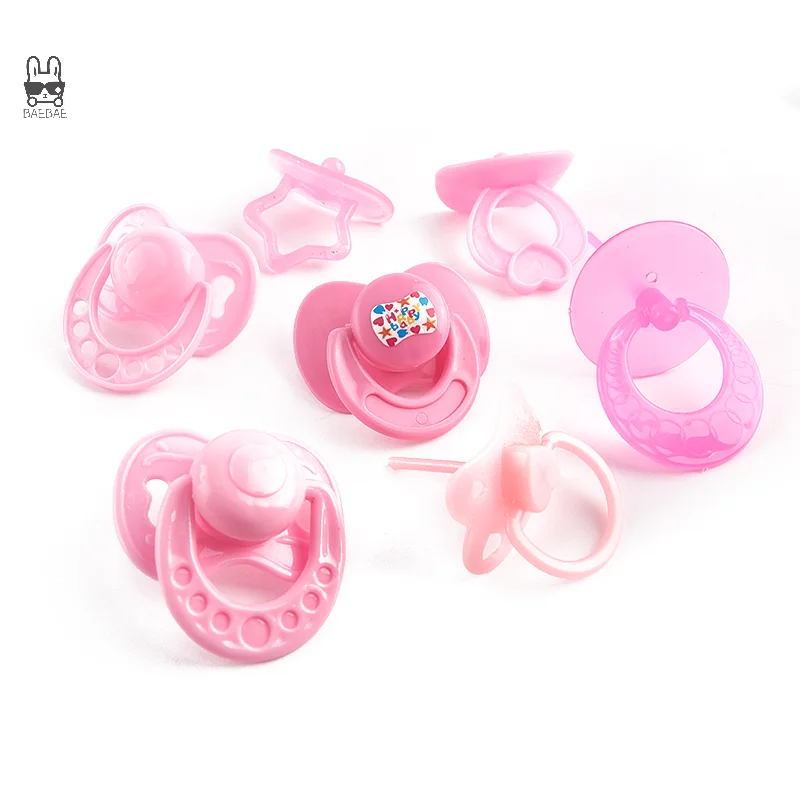 2Pcs Cute Doll Pacifier For New Reborn Baby Dolls Dummy Nipples Diaper Pants Wear Kids Toy Doll Play House Supplies