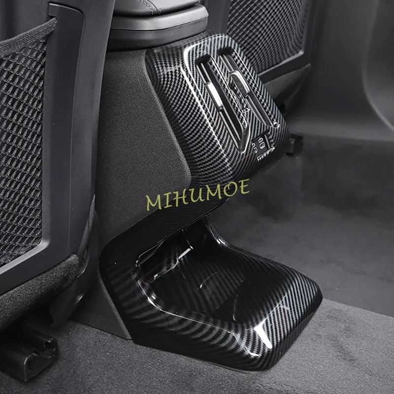 Car Rear Air Conditioning Outlet Vent Cover Trim For BMW X1 iX1 U11 2023-2026 / X2 iX2 U10 2024-2026 Carbon Fiber Style Sticker