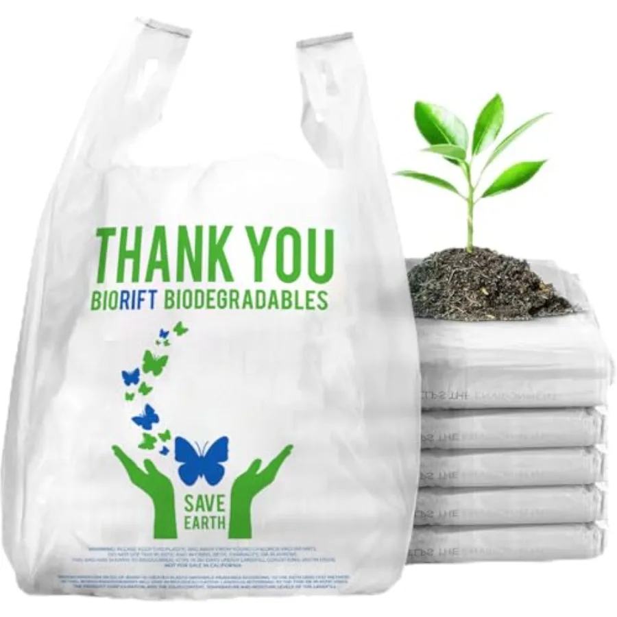 

Thank You Bags Bulk Large T-Shirt Grocery Bags w/Handles, Extra Thick and Durable Shopping Bags for Grocery, Restaurants, Retai