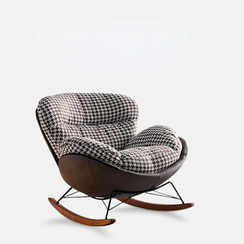 

Light luxury fabric casual rocking chair, modern minimalist lazy sofa chair