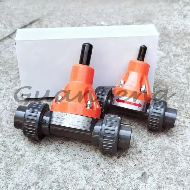 DN15/20/25 UPVC Back Pressure Valve, Plastic Diaphragm Pressure Relief Safety Valve, Corrosion Resistant for Metering Pump