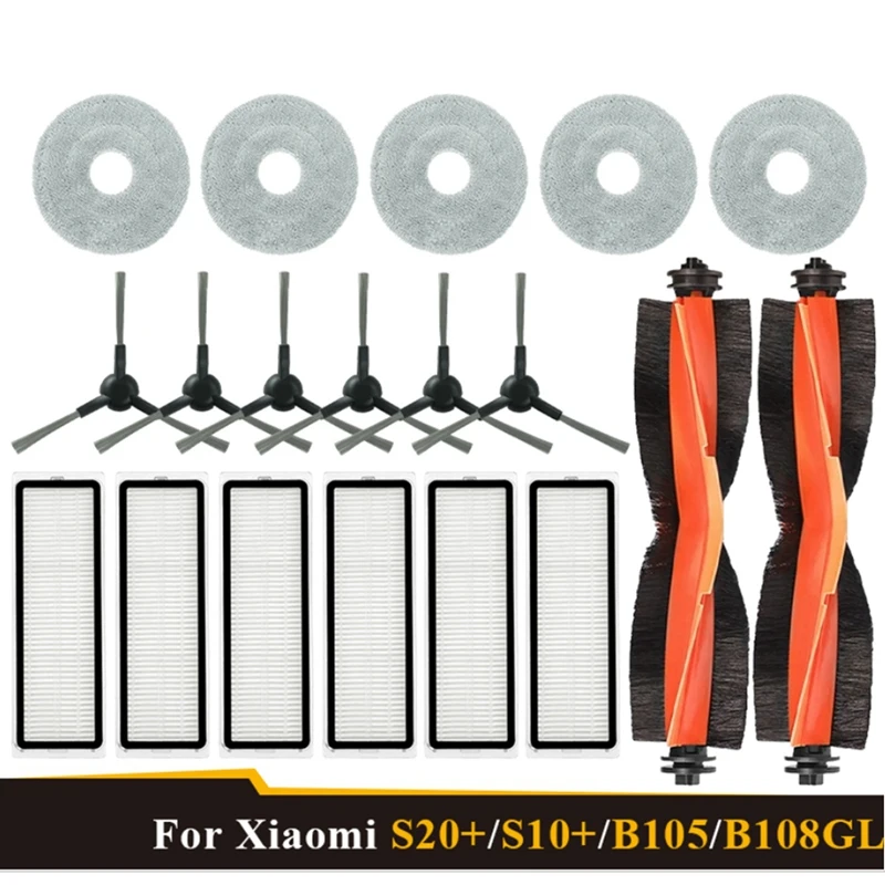 For Xiaomi Robot Vacuum S20+ / S10 Plus / B108GL / B105 / B108CN B113CN  Vacuum Parts   Filter Main Side Brush Mop Pads