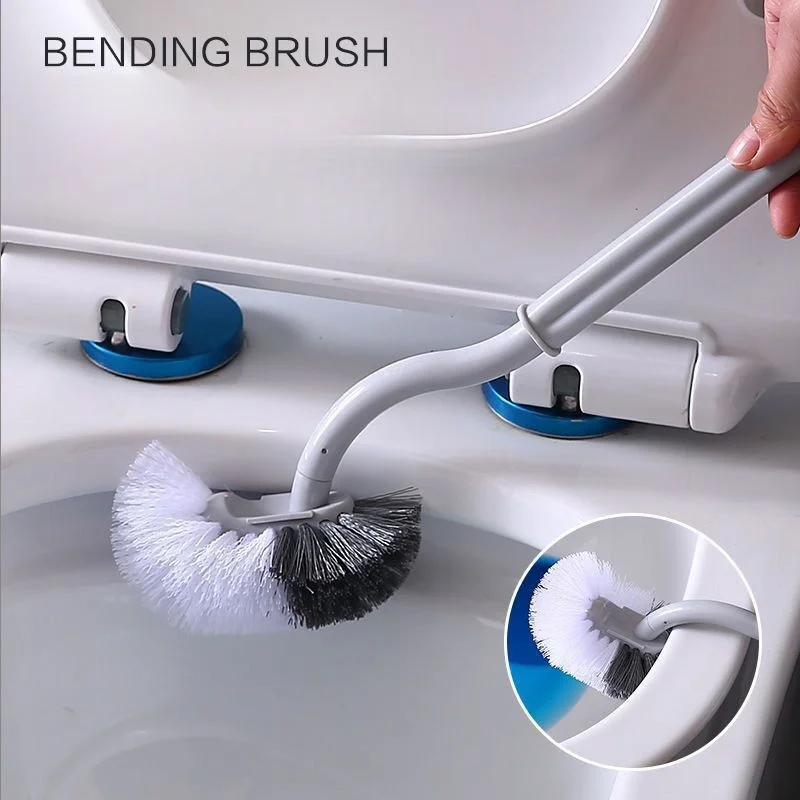 Plastic Toilet Brush Long Handle Soft Hair WC Cleaning Brush Squatting Pan Cleaner Household WC Gap Remover Bathroom Accessories