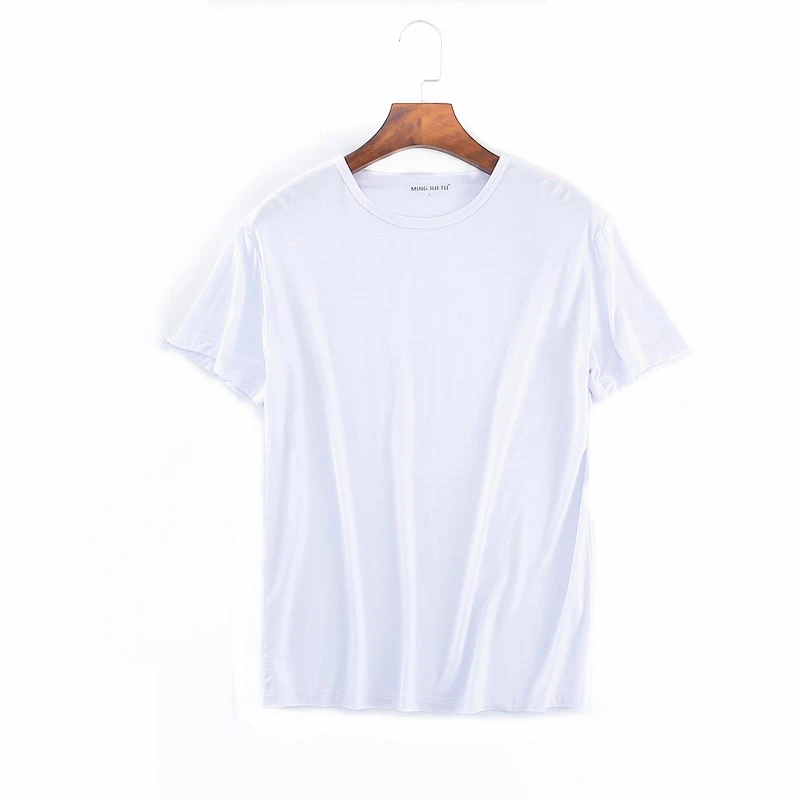 Mens Modal T-Shirt Short Sleeve Loose O-Neck Men T shirt Bottom Large Size Undershirt Man T shirt Solid Color For Male Tops Tees