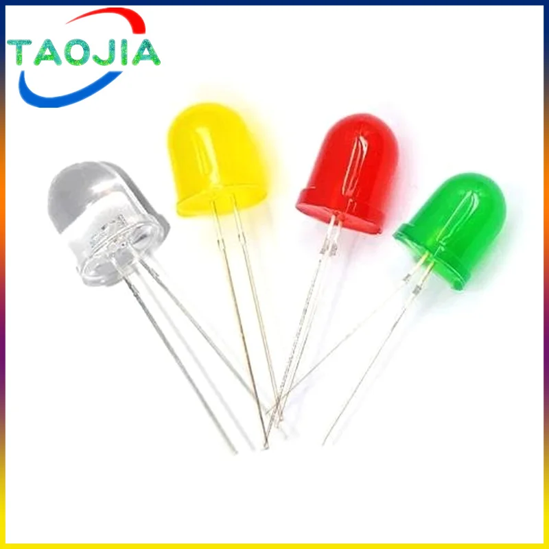 10PCS F10 10MM LED Emitting Diode Red White Yellow Green Blue 3V DIY PCB Circuit Transparent Diffused Arduino Bulb