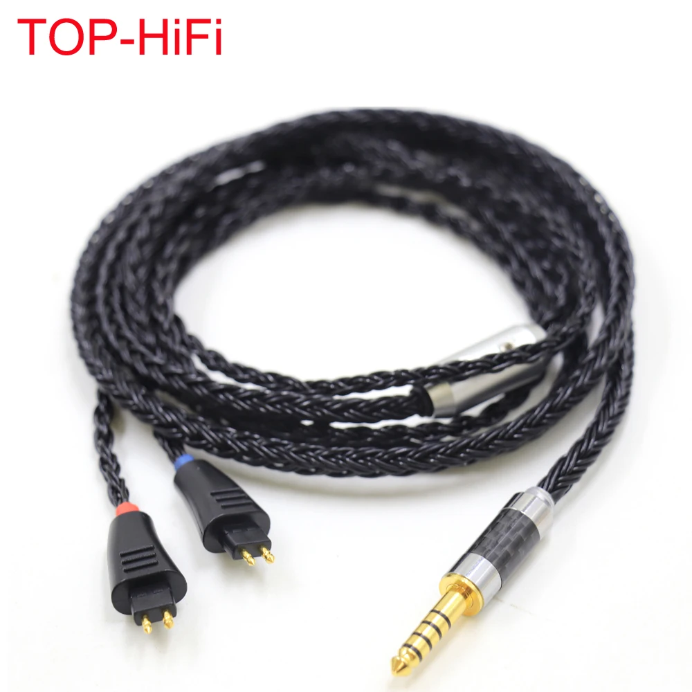 HIFI 16 core Single Crystal Silve Black For FOSTEX TH610 TH900 MK2 TH909 4.4mm Balance Headphone upgrade Cable