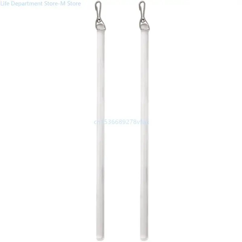 Clear Curtain Pull Rod 17Inch Acrylic 2 Pack Drapery Control Opening Wand