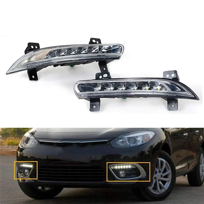266005976 Front Right LED DRL Fog Light for Renault Fluence 2014+ Auto Driving Lamp Daytime Running Light Bumper Lamp