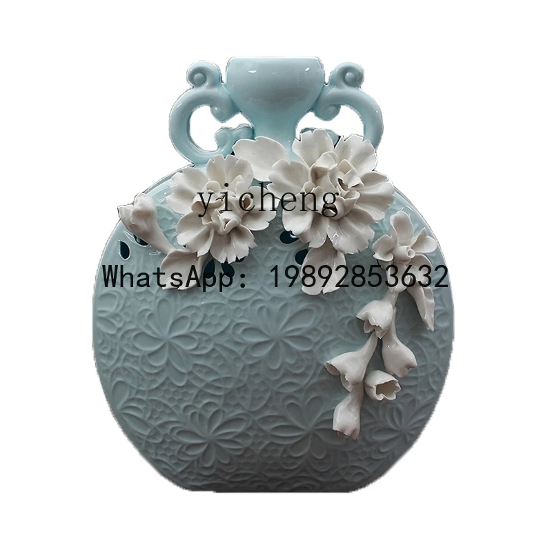vase ornament ceramic flower arrangement handicraft modern living room wine cabinet decoration gift