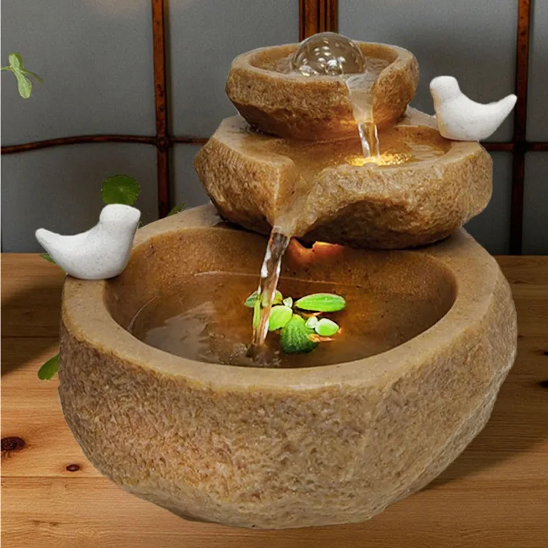 Feng Shui Wealth Ball with Flowing Water Modern Mini Tabletop Fountain Home Office Decor Desktop Lucky Money Attracting Ornament - view 6