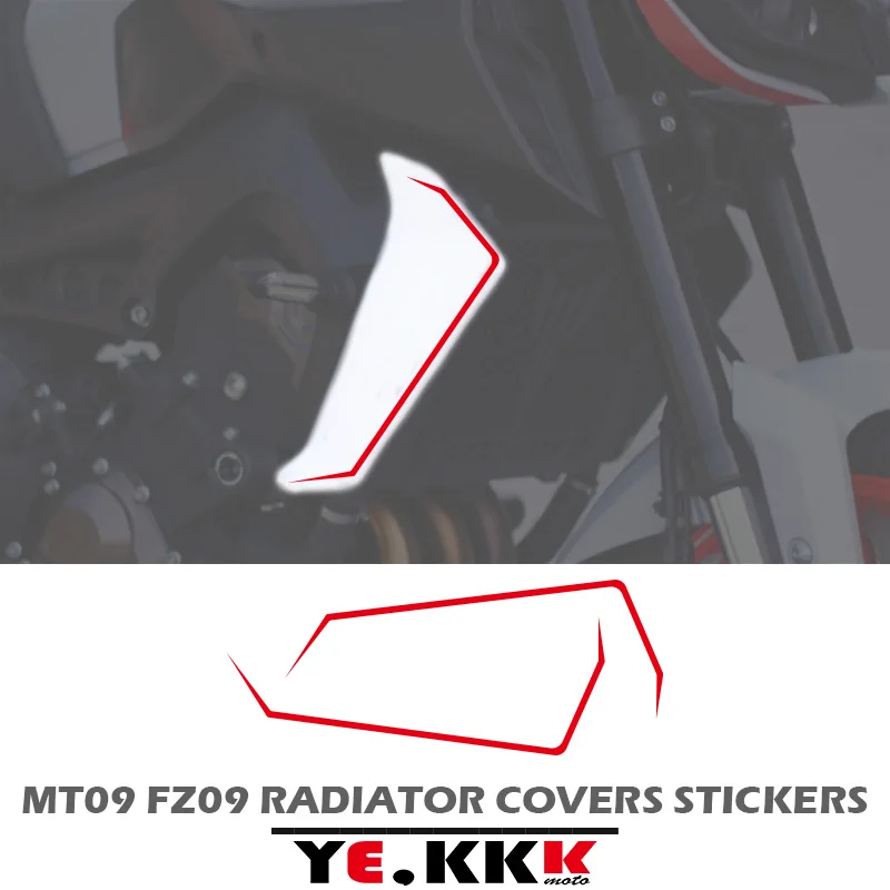 For YAMAHA MT09 MT-09 MT-09SP FZ09 Radiator Cap Fairing Sticker Decals Hollow Line Stickers Custom Color MT 09