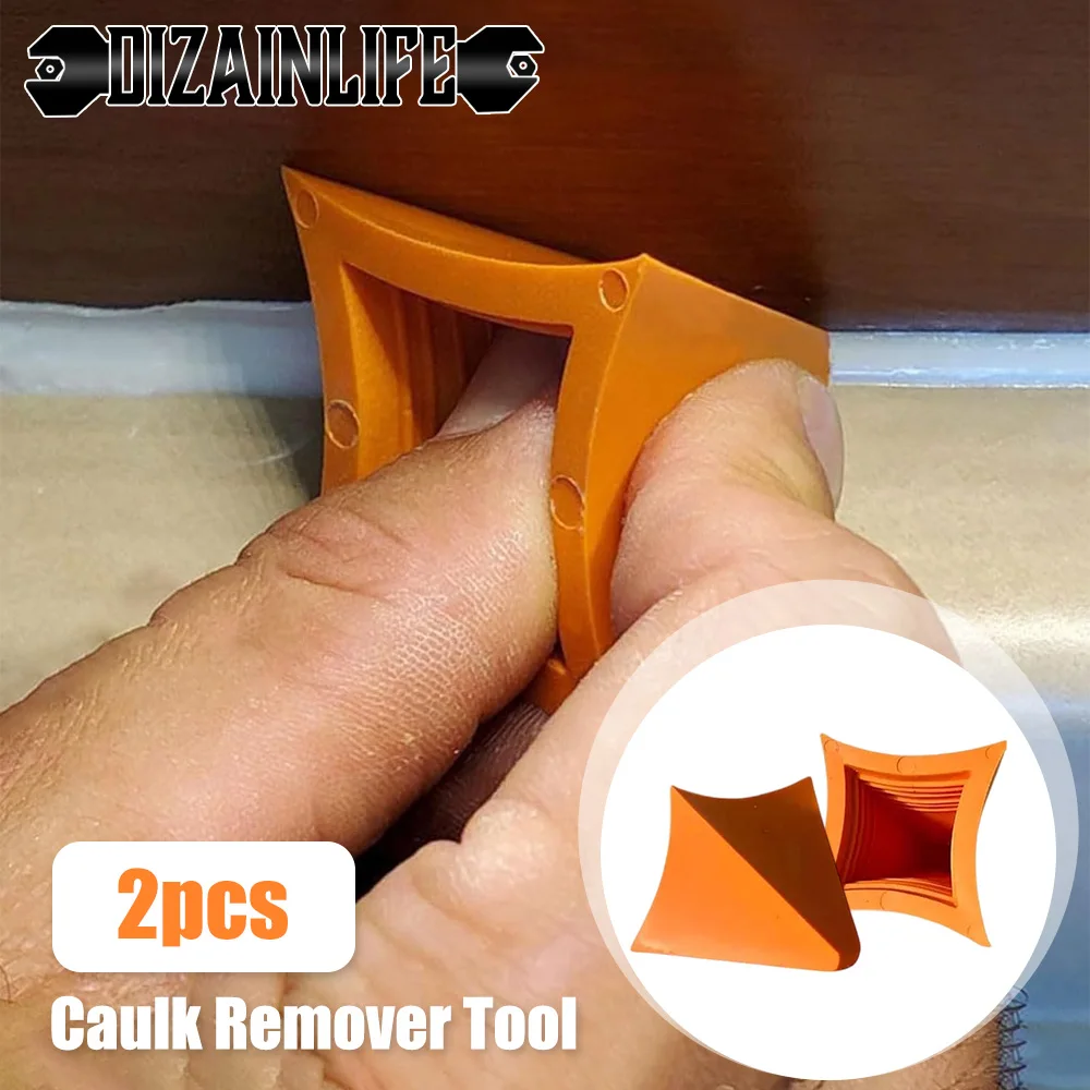 

2Pcs Silicone Caulking Tool Caulk Remover Tool Joint Sealant Spreader Spatula Scraper for Tile Window Grout Edge Removal