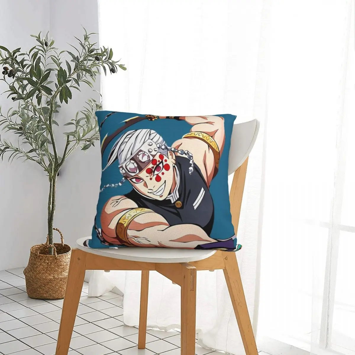 Sound Hashira Tengen Uzui Pillowcase Polyester Cushion Cover Decoration Demon Slayer Throw Pillow Case Cover Sofa Zippered 40X40