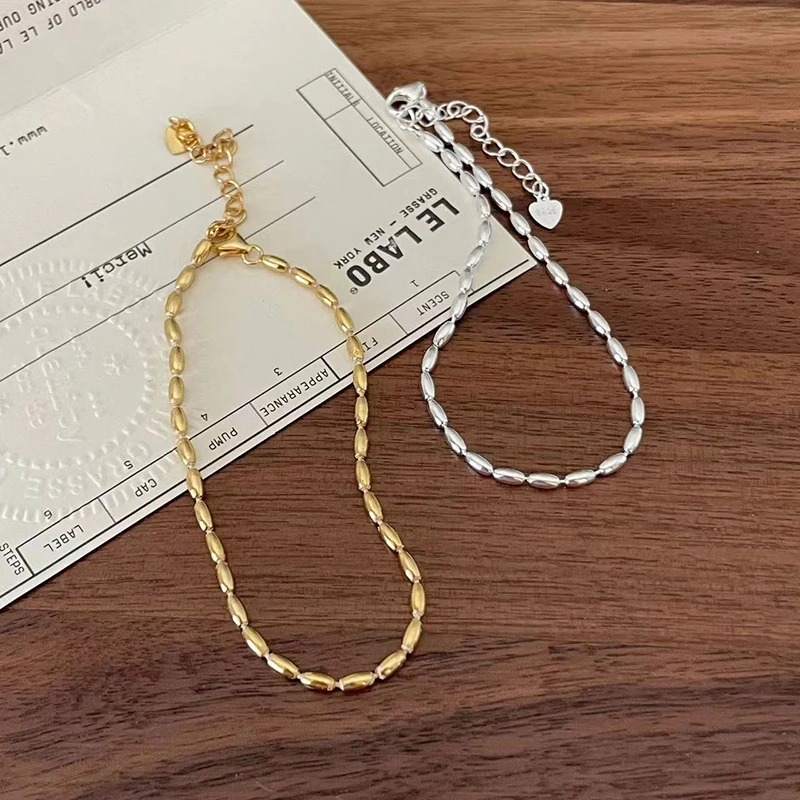 Modisches Perlenarmband aus 925er-Sterlingsilber, schlichtes Temperament, Charm-Armband, Geburtstagsgeschenk für Damen, edles Schmuckzubehör