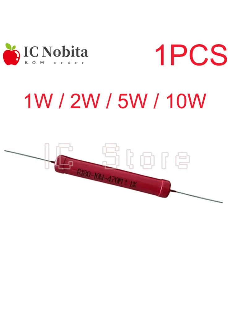 1PCS RI80 1W 2W 5W 10W Rezystor wysokiego napięcia 1K 2K 5K 10K 30K 50K 100K 150K 200K 300K 500K 1M 2M 3M 5M10M 20M 50M Nieindukcyjny — zdjęcie produktu 7