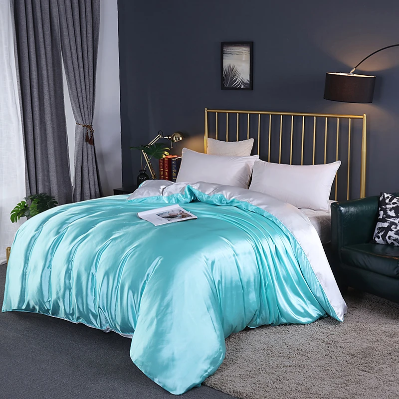 Luxury High Quality  Satin Duvet Cover Rayon Quilt Cover High Density Fabric Duvet Cover  Supple High waterfall