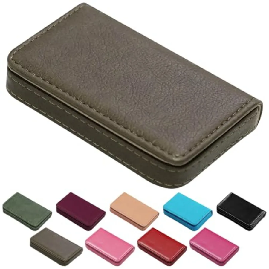 Business Credit Card Holders, Magnetic Sealing Anti Drop, PU Leather Debit Card Protector Organizer Case