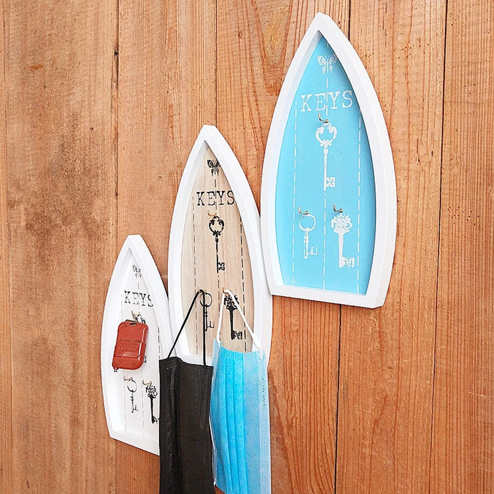 

Wall Hanging Storage Hooks Home Decor Key Rack Hat Organizer Wooden Bathroom Kitchen Living Room Office Clothes Robe