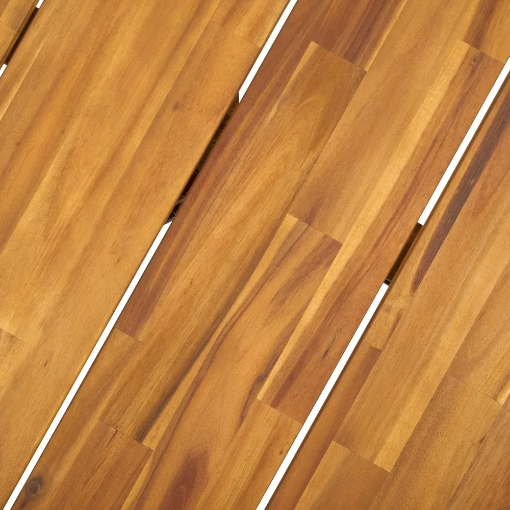 

Outdoor Collection Leo Natural/Black Solid Wood Round Coffee Table, Customized