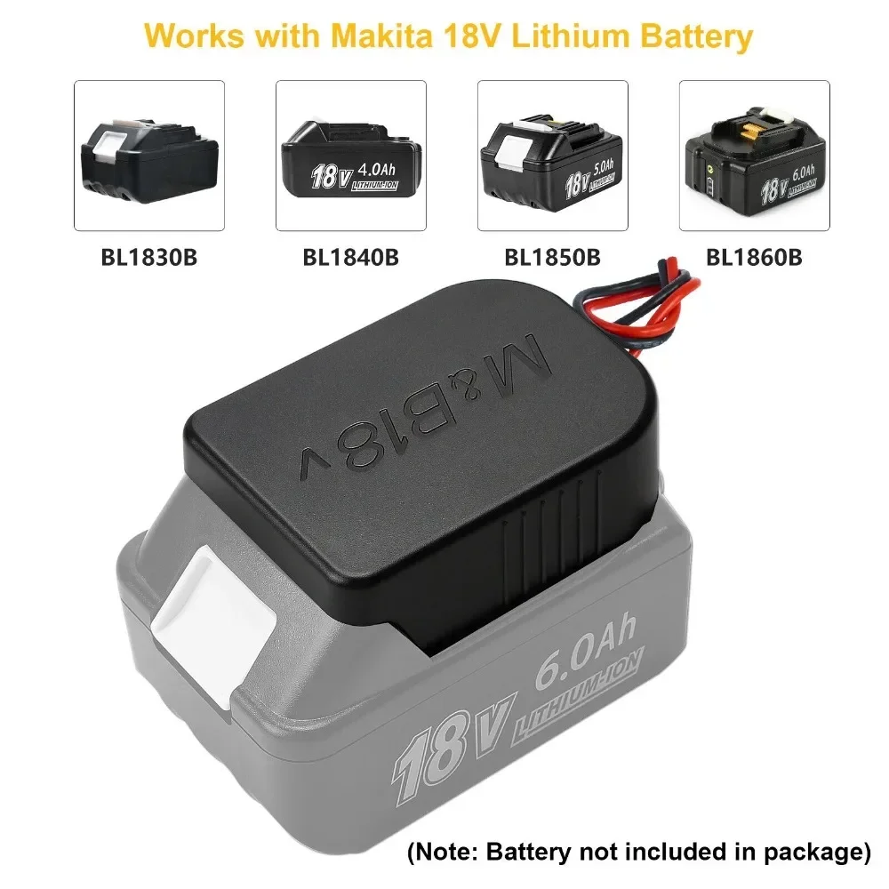 Imagem -06 - Adaptador para Makita 18v Li-ion Roda Elétrica com Conector de Chicote de Fios 12 Awg Compatível com Fisher-price 12 Volts
