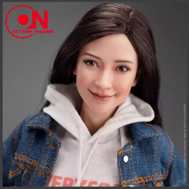 Angelababy Head Sculpt, Cabelo Longo Preto, Modelo de Escultura, Soldado Feminino, Body Action Figure, Escala 1:6, FX10, 12 ", Em Stock