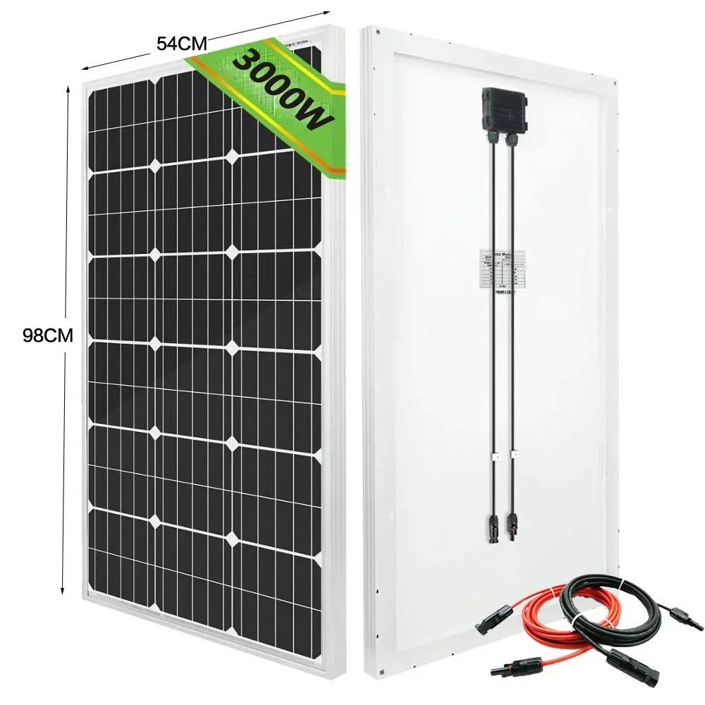 3000W Ultra high power zonnepaneel 12V-24V efficiënt opladen voor buiten huishouden/camping zonne-energieopwekkingssysteem - Afbeelding 2