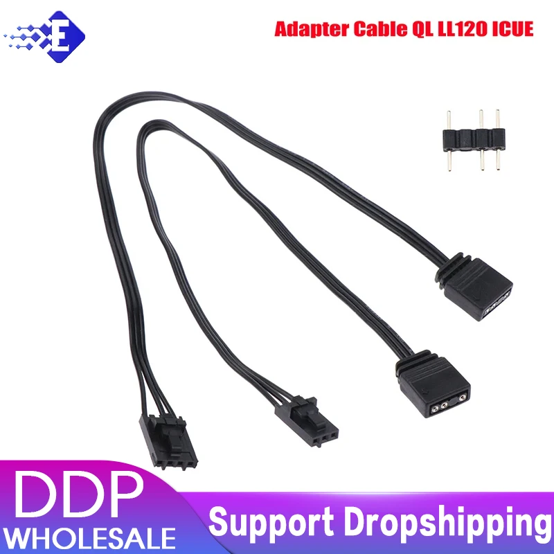 For Corsair RGB To Standard ARGB 4Pin 3Pin Adapter Connector Adapter Cable Pirate Ship Controller Adapter Line QL LL120 ICUE