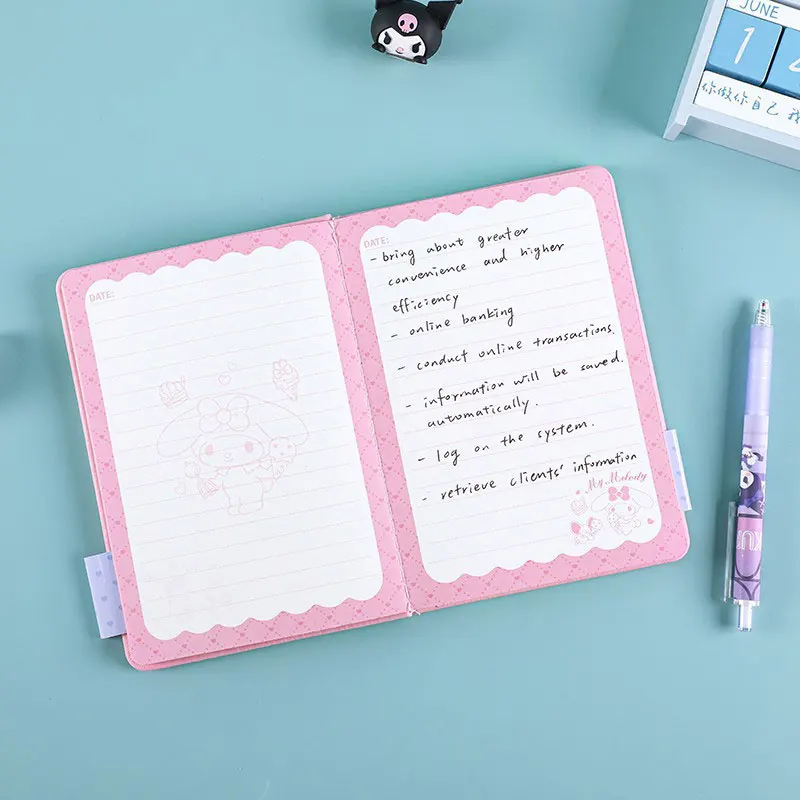 Sanrio Cute Notebook Notebook Embossed Notebook B6 Notebook Cartoon For Primary School Students Kawaii Stationery Supplies