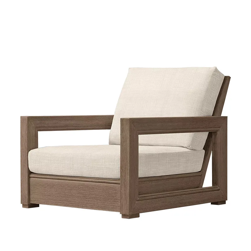 

Nordic outdoor sofa, hotel courtyard solid wood furniture combination