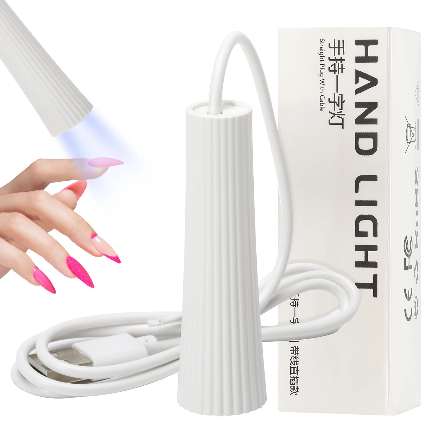 Handheld UV LED Lamp for Gel Nails Portable Mini Nail Dryer Gel Polish Nail Glue Gel USB Flashlight Home DIY Manicure Nail Art